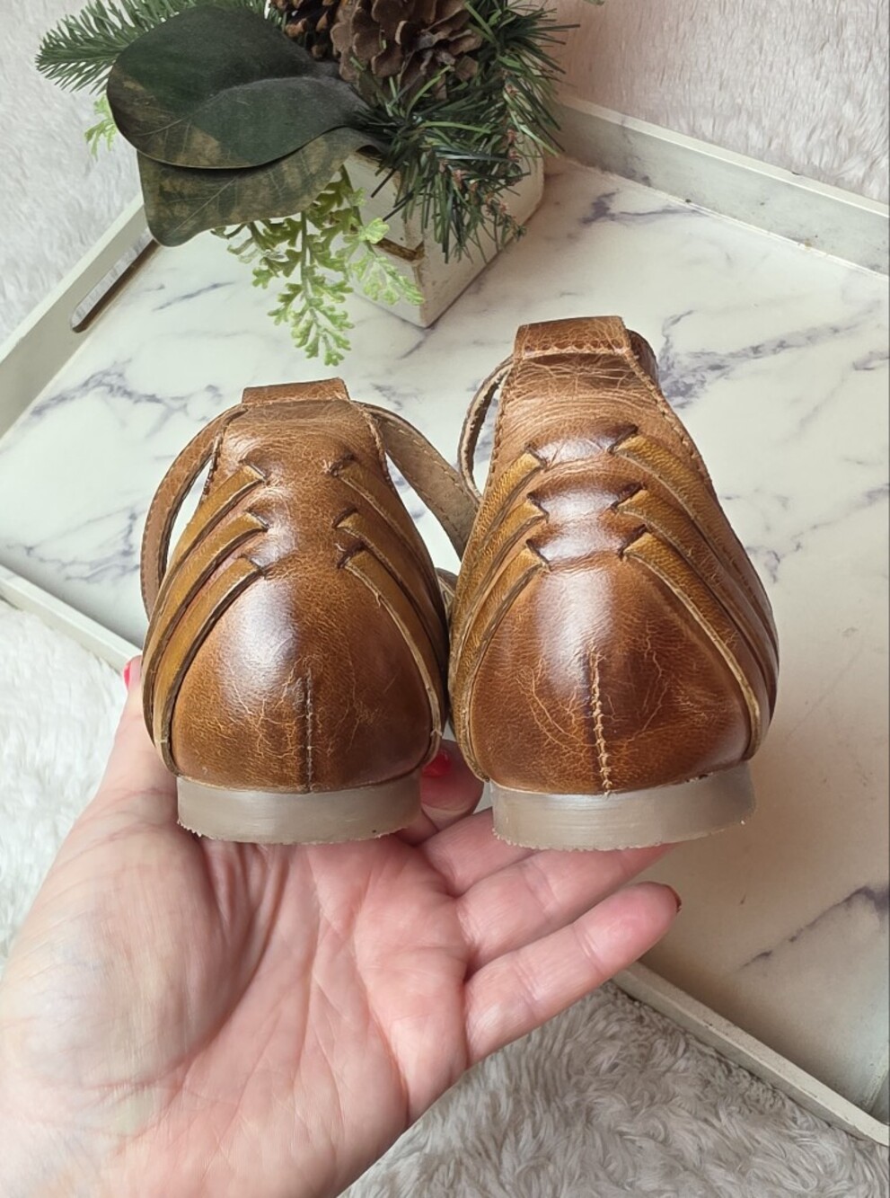 SEYCHELLES Trinket Brown Woven Huarache Leather Sandals Boho Hippie Size 8.5 - Picture 7 of 11